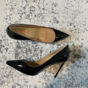 FSJ black pumps stilettos patent 12